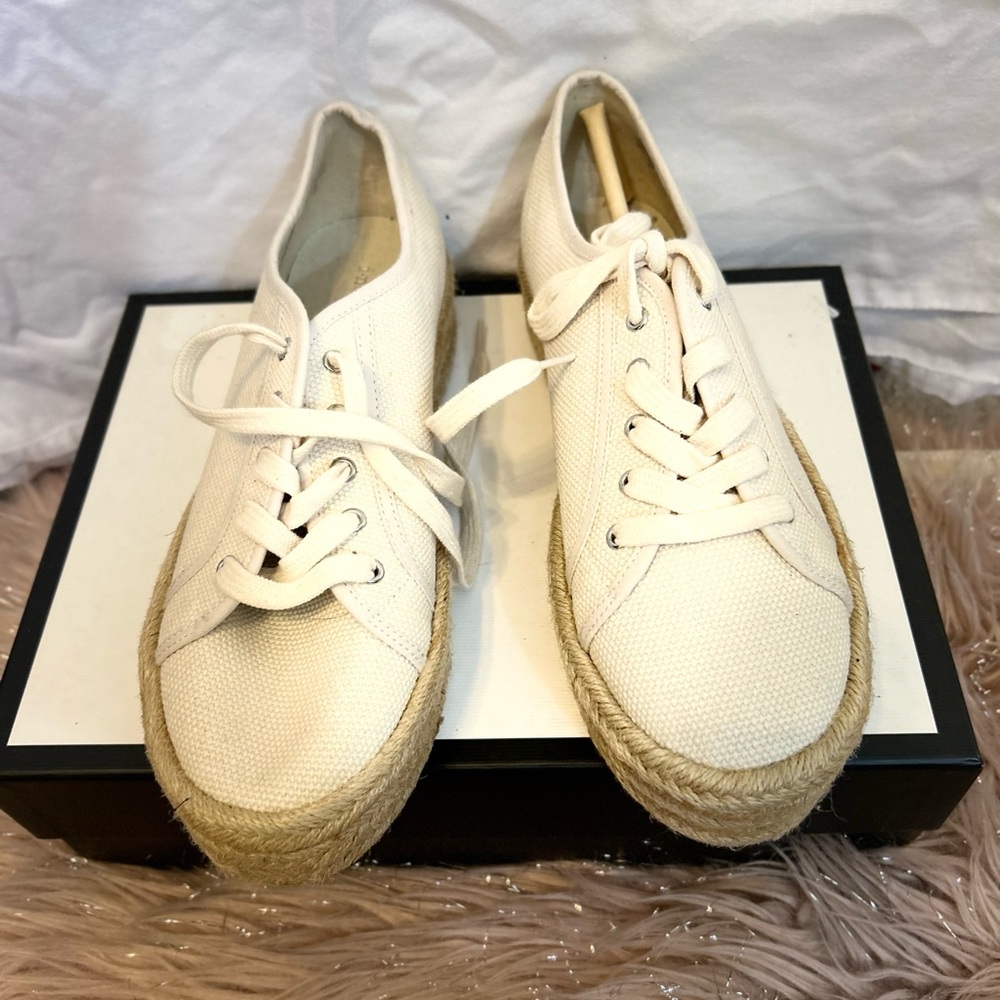 Women's Cream Canvas Espadrille Sneakers
